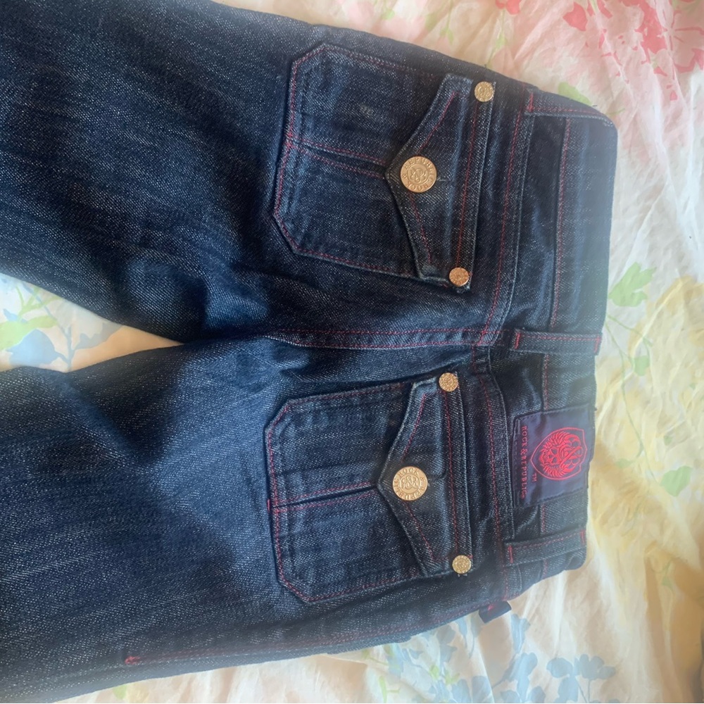Rock&Republick blue girls belly bottom jeans .